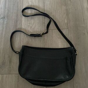LAND’S END black leather crossbody purse handbag vintage